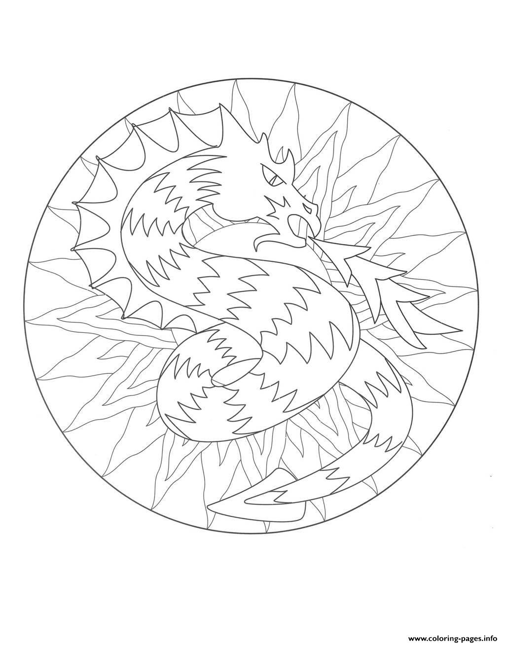 Mandala Dragon 3  coloring